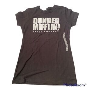 NWT The Office Dunder Mifflin Inc. Paper Company Black T-Shirt XS 100% Cotton